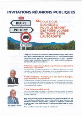 Réunion publique "RN83" en présence de Laurent Croizier, député, et Jean-François Longeot, sénateur, vendredi 29 novembre à 20h