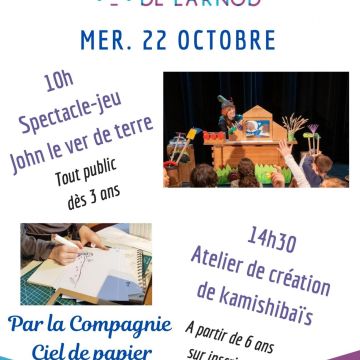 Spectacle-jeu "John le ver de terre"  par la Cie Ciel de papier