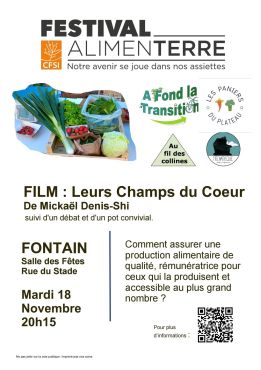 Projection débat : "Leurs champs du coeur" mardi 18 novembre