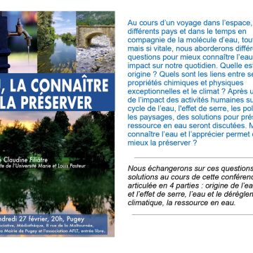 Conférence : L'eau la connaitre et la préserver